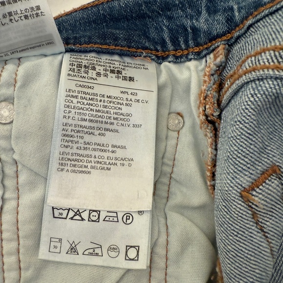 Levi’s 501 Women’s Jeans Size 29x26 Distressed, Big E, Ankle-Length Button Fly - Picture 8 of 14